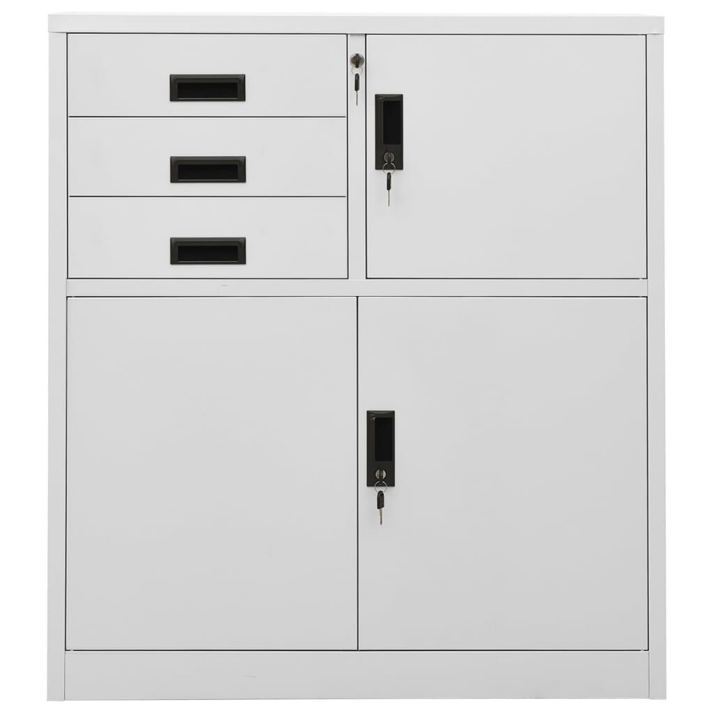 vidaXL kontorikapp, helehall, 90 x 40 x 102 cm, teras