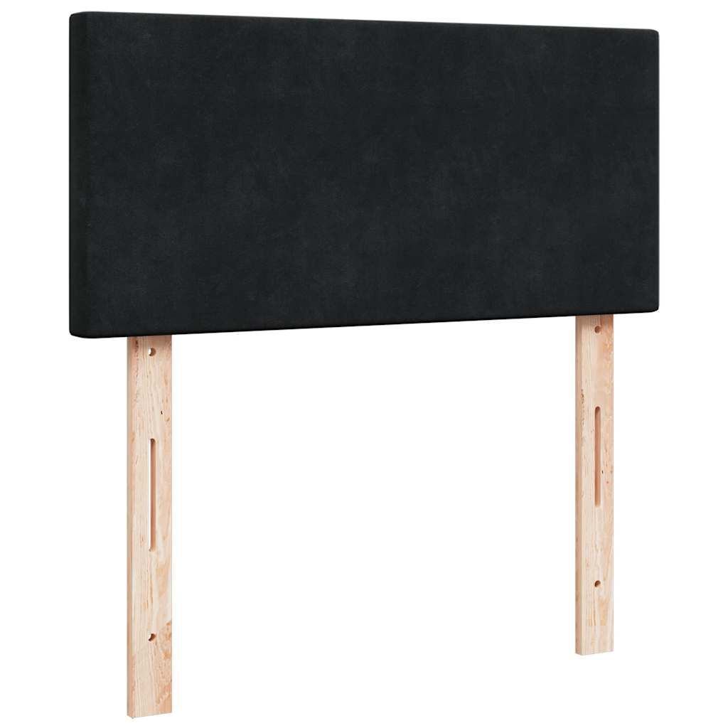 vidaXL Ottomani voodiraam madratsitega, must, 160x200 cm, samet