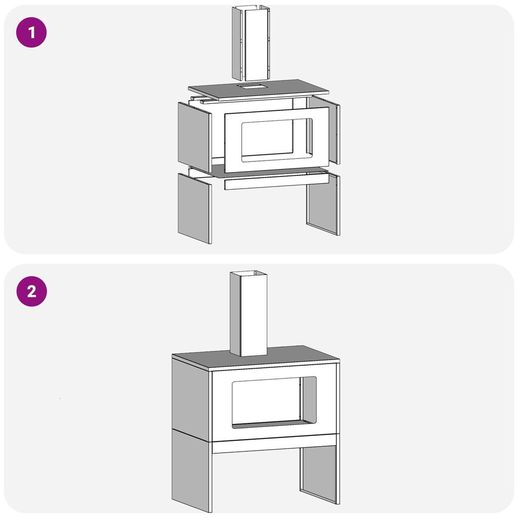 vidaXL Tulease with Chimney Must 60x40x96 cm Teras