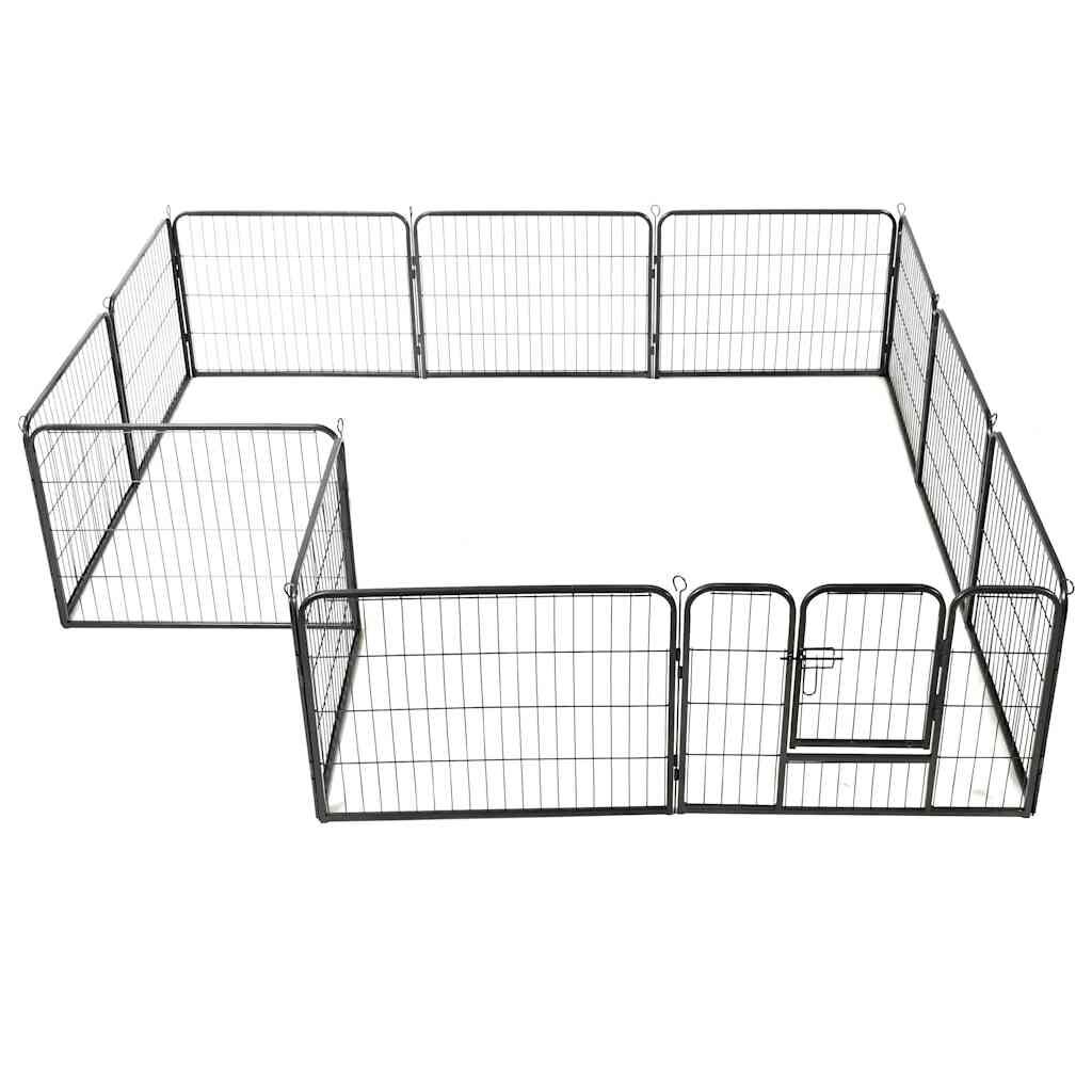 vidaXL koera mänguaedik 12 paneeliga, teras, 80 x 60 cm, must