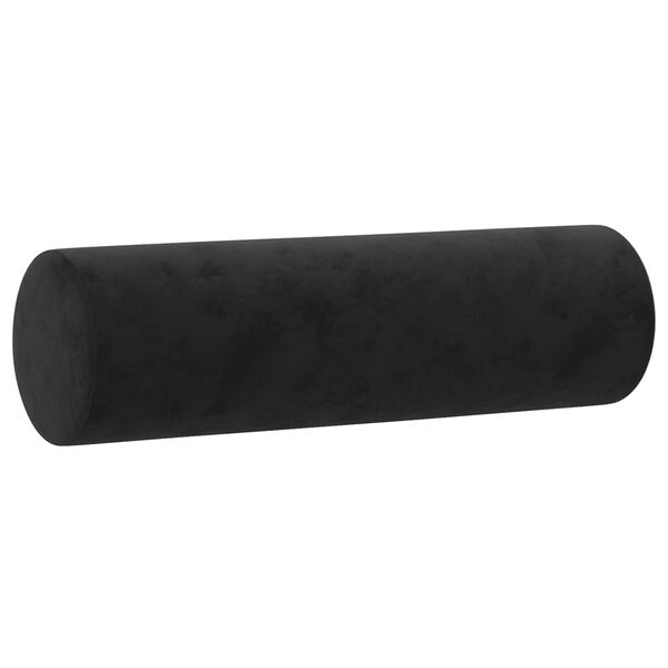 vidaXL dekoratiivpadjad 2 tk, must, Ø15 x 50 cm, samet