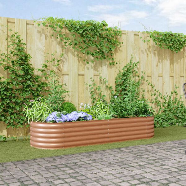vidaXL Tõstetud Aed Puidu Välimusega 240x80x44 cm Terasest