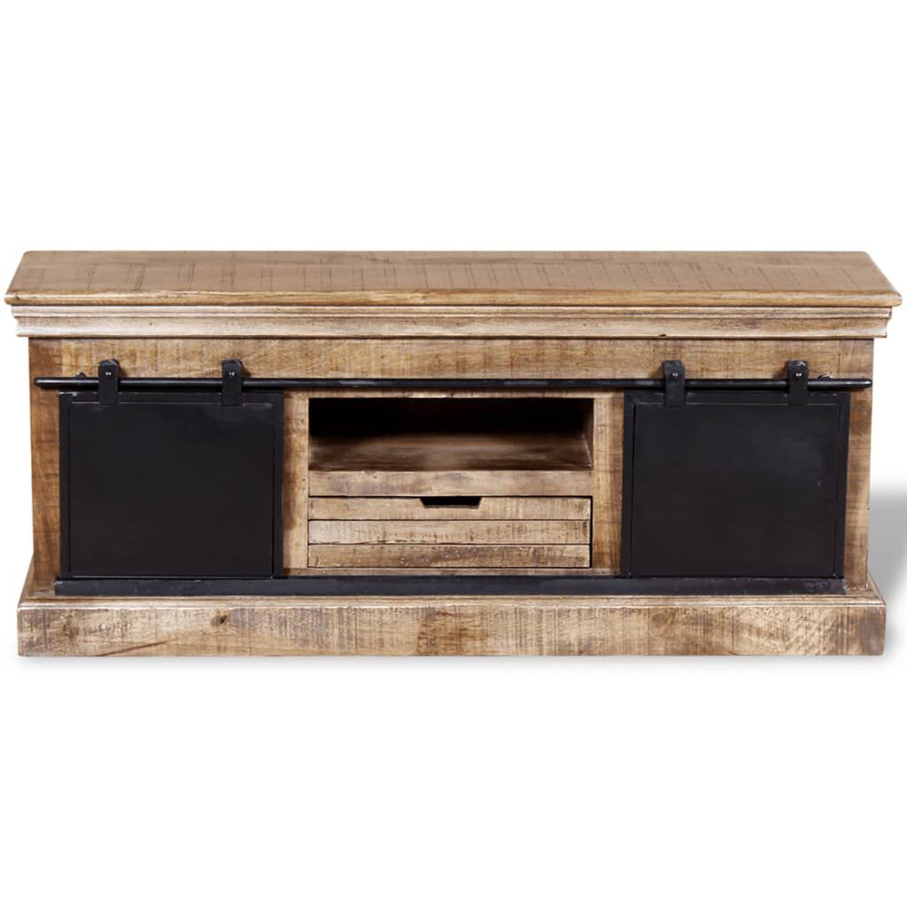 vidaXLi tugevast mangopuidust 2 lükanduksega telerikapp 110 x 30 x 45 cm