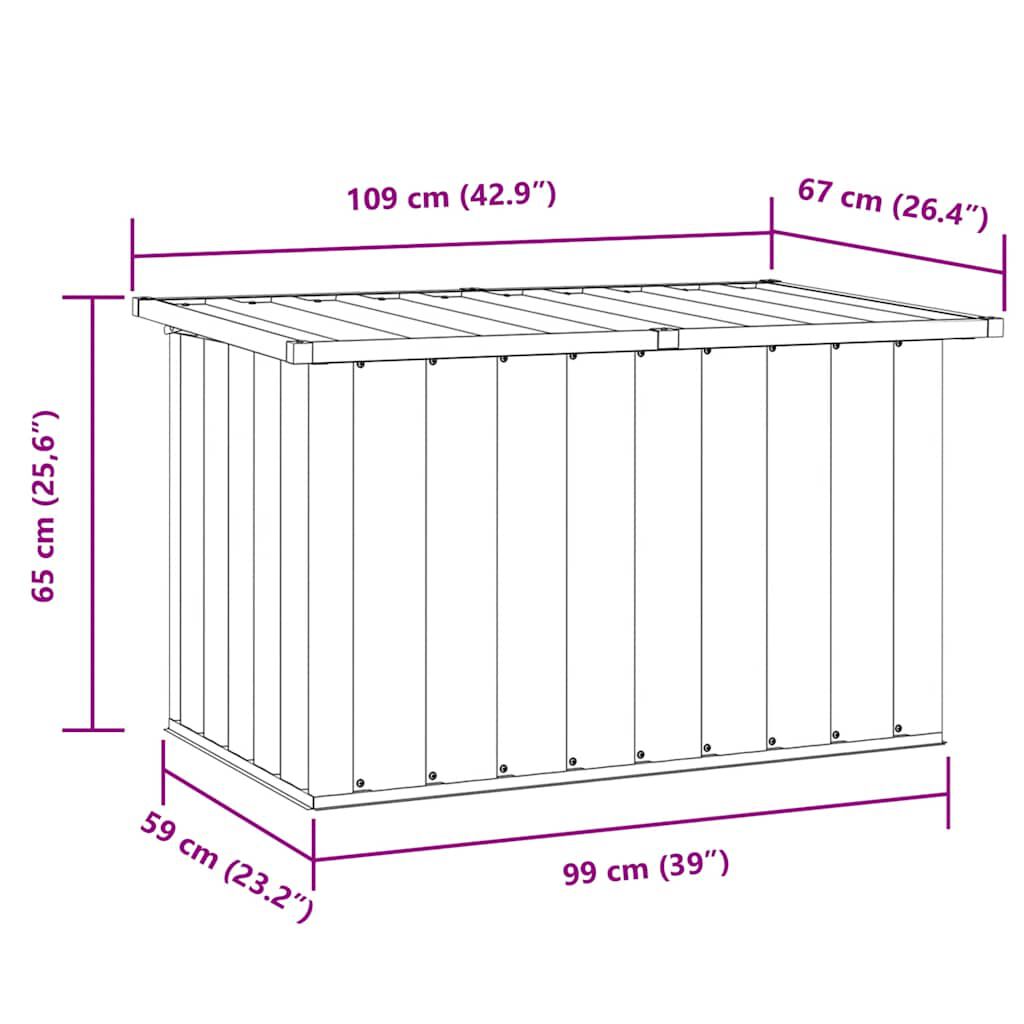 vidaXL aia hoiukast, hall, 109 x 67 x 65 cm
