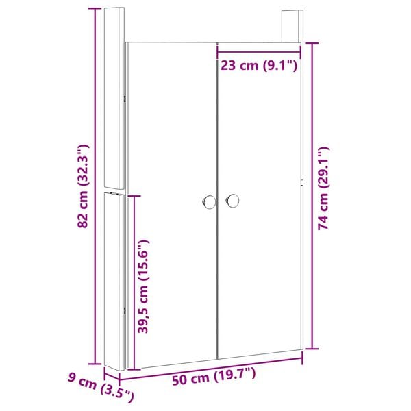 vidaXL Välisköögi uksed 50x9x82 cm Täispuit männipuit