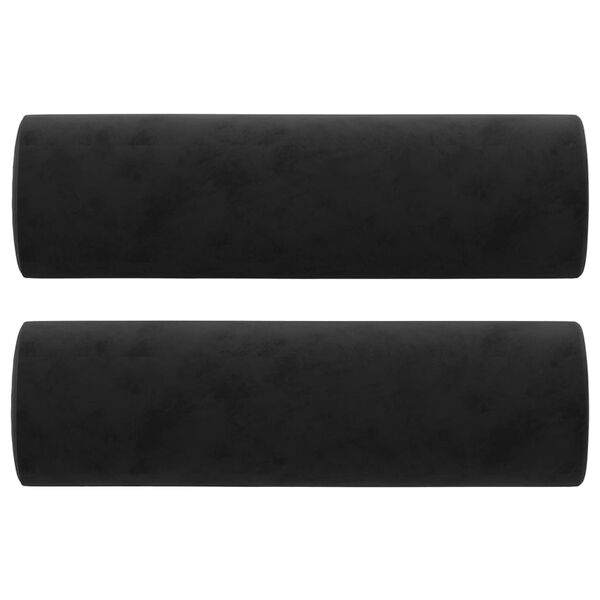 vidaXL dekoratiivpadjad 2 tk, must, Ø15 x 50 cm, samet